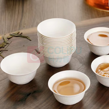 努师傅 一次性功夫茶杯 可降解便捷纸浆茶杯 CB-01 60ml/只 50只/筒 