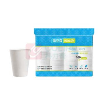 海亚森 HAIYASEN 一次性白纸杯 TK-3007 9盎司 250ml (白色) 100只/包
