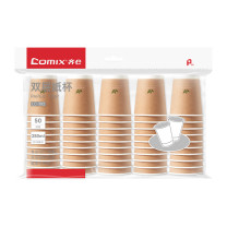 齐心 Comix 一次性纸杯 LC-302 280ml (棕) 50个/包