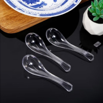佳茉 一次性勺子水晶勺塑料汤勺 12*3.5cm 100只