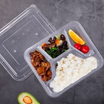 佳茉 一次性餐盒带盖四格方形快餐盒 1000ml 150个/箱