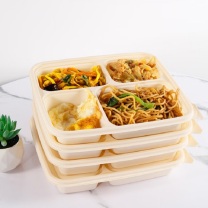佳茉 一次性四格餐盒 1000ml 50套/组 四格餐盒