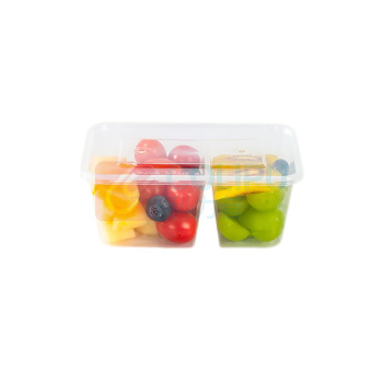 特美居 tmj 一次性饭盒透明塑料两格餐盒加厚带盖 TMJ-118 50套1000型