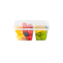 特美居 tmj 一次性饭盒透明塑料两格餐盒加厚带盖 TMJ-118 50套1000型