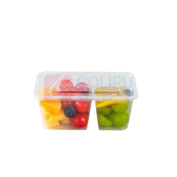 特美居 tmj 一次性饭盒透明塑料两格餐盒加厚带盖 TMJ-118 50套1000型