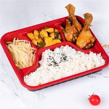登比 一次性四格饭盒 1000ml 50套/件
