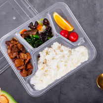 佳茉 一次性带盖四格方形快餐盒 1000ml*100套/箱