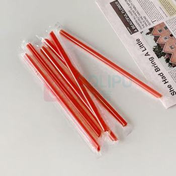 彩虹 CH 塑料爱心吸管 100支/包 0.7x21cm (红色)