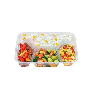 特美居 tmj 一次性饭盒大四格塑料餐盒加厚带盖打包盒餐具 1000型 150套/箱