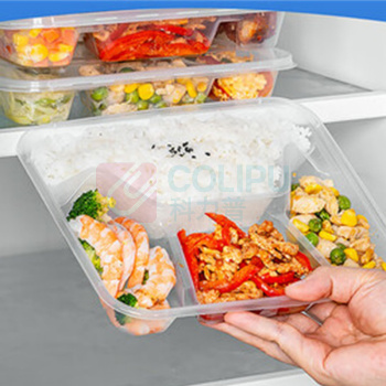 特美居 tmj 餐盒 1000型 150套, 大四格, 加厚, 带盖, 可微波