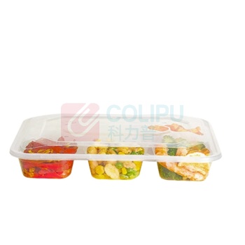 特美居 tmj 一次性饭盒大五格 1500型 26.5*20.2*4.6cm 带盖,150套/箱 可微波