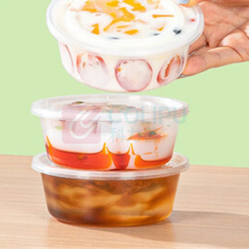 特美居 tmj 一次性饭盒圆形碗 300型 450套 (透明) 圆形带盖