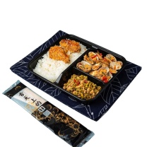 特美居 tmj 一次性餐盒 TMJ-325 三格1000型*150套 (黑色)