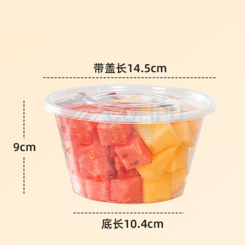 特美居 tmj 一次性圆形带盖餐盒 TMJ-6048 1000型(约970ml) (透明) 300套/箱