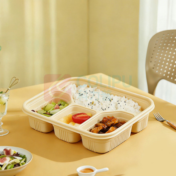 海亚森 HAIYASEN 一次性四格餐盒 A1033 1000ml 200套/箱 玉米淀粉可降解
