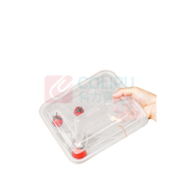 特美居 tmj 一次性方形四格透明餐盒 带盖 TMJ-949 1000ml 50只/箱