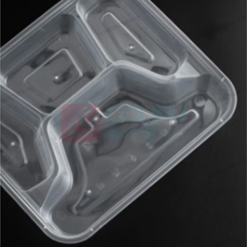 特美居 tmj 一次性四格饭盒长方形透明塑料快餐盒 TMJ-063 1000ml*150套/件 