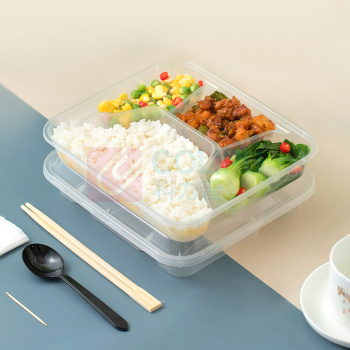 特美居 tmj 一次性饭盒方形大四格 150套装 1000ml  单位：件
