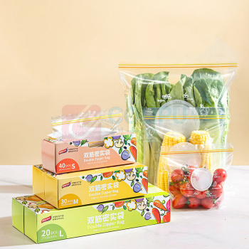 太力 TAILI 食品级加厚透明双筋密实袋组合装 大+中+小共90只