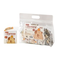 双枪 卡皮巴拉系列一次性PE手套 成人款 DY51114 100包/袋 (独立包装)