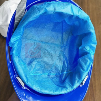 嘉禾 一次性安全帽内衬 无纺布吸汗透气头盔固定内衬工地卫生帽衬白蓝 H-8 1只装 