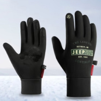Jeep 吉普保暖手套男士冬季加绒防寒手套 MY运动1941 黑色