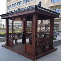 军成富康 仿古木吸烟亭 2500*4000*3500mm