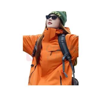TFO 冲锋衣男女春秋冬季情侣户外可拆卸 三合一防风防水 XL (姜黄色)