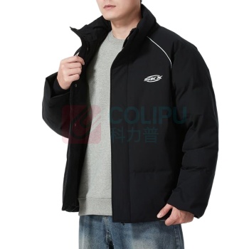 斯凯奇 Skechers 男装女装 时尚潮流梭织短款羽绒外套 女子 羽绒服 羽绒服黑色 P424U041-0018 M