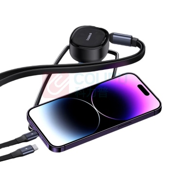 倍思 Baseus 途享Pro车载充电器点烟器一拖三 CCTXP-UCL (60W U口+伸缩线C+L)
