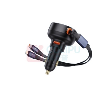 倍思 Baseus 途享Pro车载充电器点烟器一拖三 CCTXP-UCL (60W U口+伸缩线C+L)