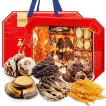 福东海 FU DONG HAI 六拼珍礼礼盒 345g/盒 (鳕鱼胶60克+鲍鱼88克+羊肚菌40克+花菇65克+姬松茸55克+鹿茸菇37克)