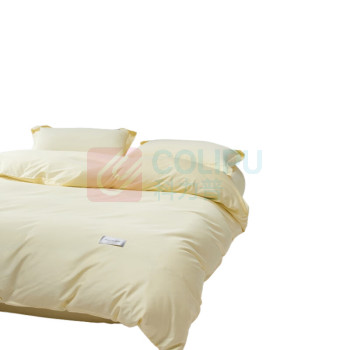 植巾 PLANTJIN 亲肤纯色精品床上四件套 SI130 200*230cm (米黄色) 偏远地区运费另议