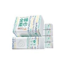 全棉时代 PURCOTTON 经典系列全棉柔巾 L码 45g 20*20cm 100片/包 6包/提