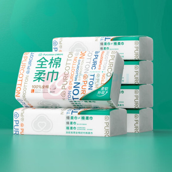 全棉时代 PURCOTTON 2023全棉柔巾 PPJ23700010 45gsm 平纹 200mm*200mm 80片/包 6包/提