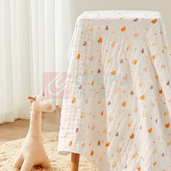 全棉时代 PURCOTTON 泡芙纱布浴巾 95cm×95cm(拉伸尺寸)小鸭子