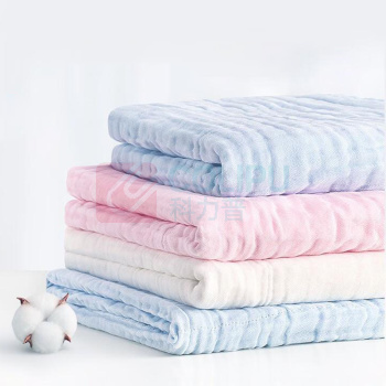 全棉时代 PURCOTTON 浴巾 95x95-6P (蓝色) 1条/盒 包边款水洗纱布(水洗后成型尺寸)