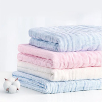 全棉时代 PURCOTTON 浴巾 95x95-6P (蓝色) 1条/盒 包边款水洗纱布(水洗后成型尺寸)
