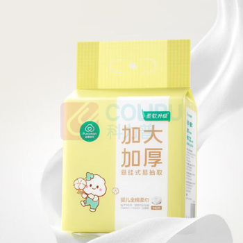 全棉时代 PURCOTTON 婴儿棉柔巾 60gsm,200*145mm 140片/提 悬挂式