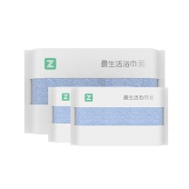 最生活 毛浴三件套 A-1001 浴巾1条 毛巾2条 棉 (蓝色)