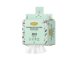 清风 悬挂抽取式家庭装洁面卸妆洗脸巾干湿两用加厚洗脸巾 90抽*5包