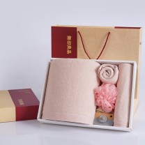 无印良品 A类纯棉亲肤舒适毛巾(洗浴套装) MJ-zu0650 浴巾70×140(±1)cm/ 毛巾35×75(±1)cm/ 面巾35×35(±1)cm 浴巾+毛巾+面巾+高泡浴花