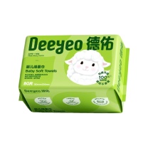 德佑 DEEYEO 婴儿干湿两用绵柔巾 L200mm×B150mm 80张/包