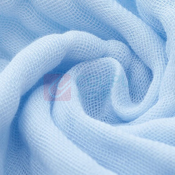 全棉时代 PURCOTTON 6层水洗纱布浴巾 95*95cm (蓝色) 礼盒
