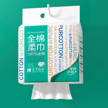 全棉时代 PURCOTTON 悬挂式全棉柔巾 PPJ23700052 45gsm,20*20cm 270片/包