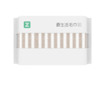 最生活 轻柔条纹毛巾 棕白 34*70cm