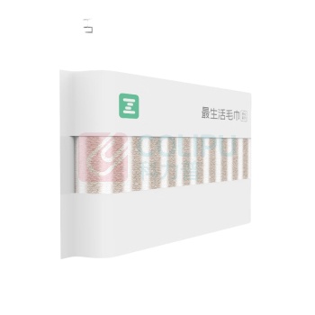 最生活 轻柔条纹毛巾 棕白 34*70cm