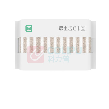 最生活 轻柔条纹毛巾 棕白 34*70cm