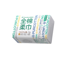 全棉时代 PURCOTTON 全棉柔巾45g平纹,200mm*150mm,100片/包*18包 PPJ22700031