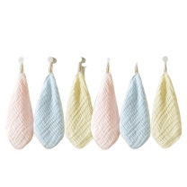 全棉时代 PURCOTTON 夏水洗快干纱布手帕 PTP222007N000025 25cm×25cm(拉伸尺寸) ,6条装 (粉蓝黄)